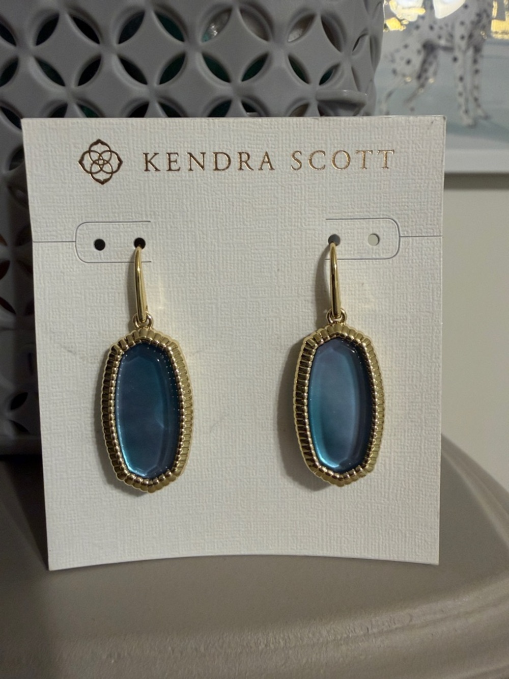 Kendra Scott Blue and Gold Elle Drop Earrings